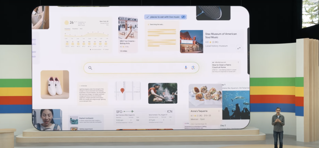 Google AI Overview at Google I/O 2024